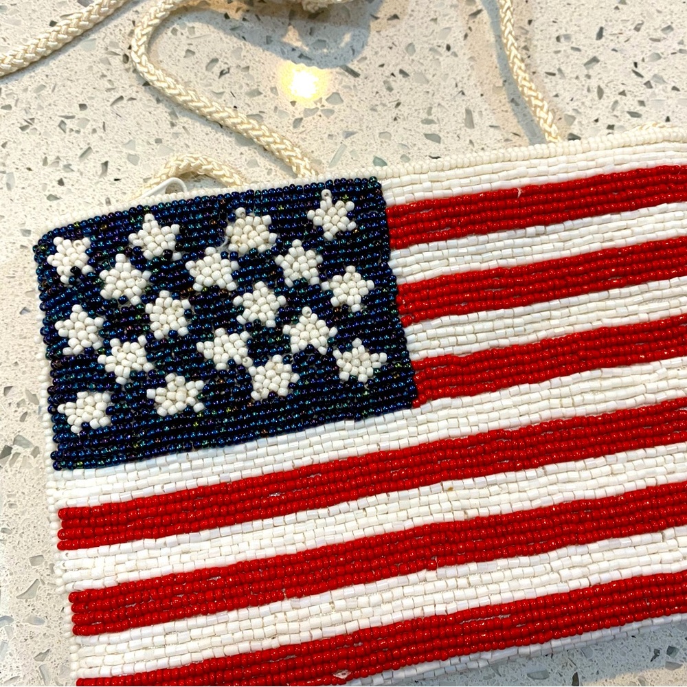 American Flag Beaded Purse